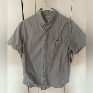 J.Crew Classic Mens Short Sleeve Button Down Shirt Sz.Medium/Blue/Pima Cotton